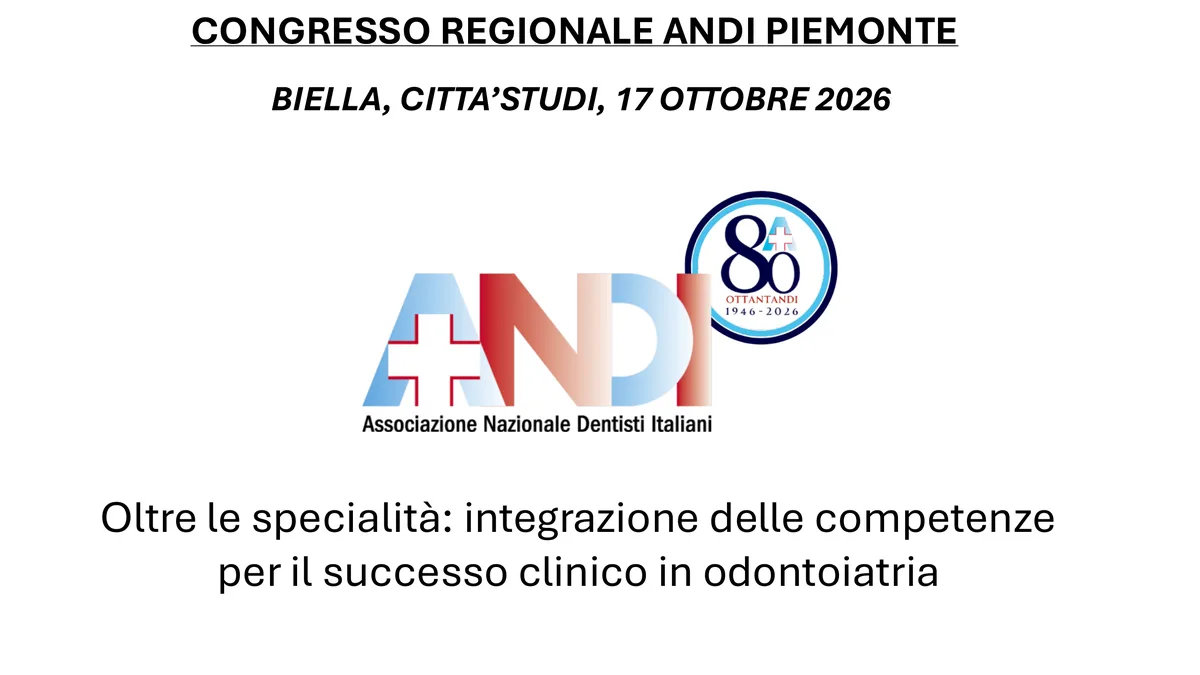 Locandina Congresso Regionale ANDI Piemonte — 17 ottobre 2026, Biella, Dott. Baldi relatore Magnetic Mallet