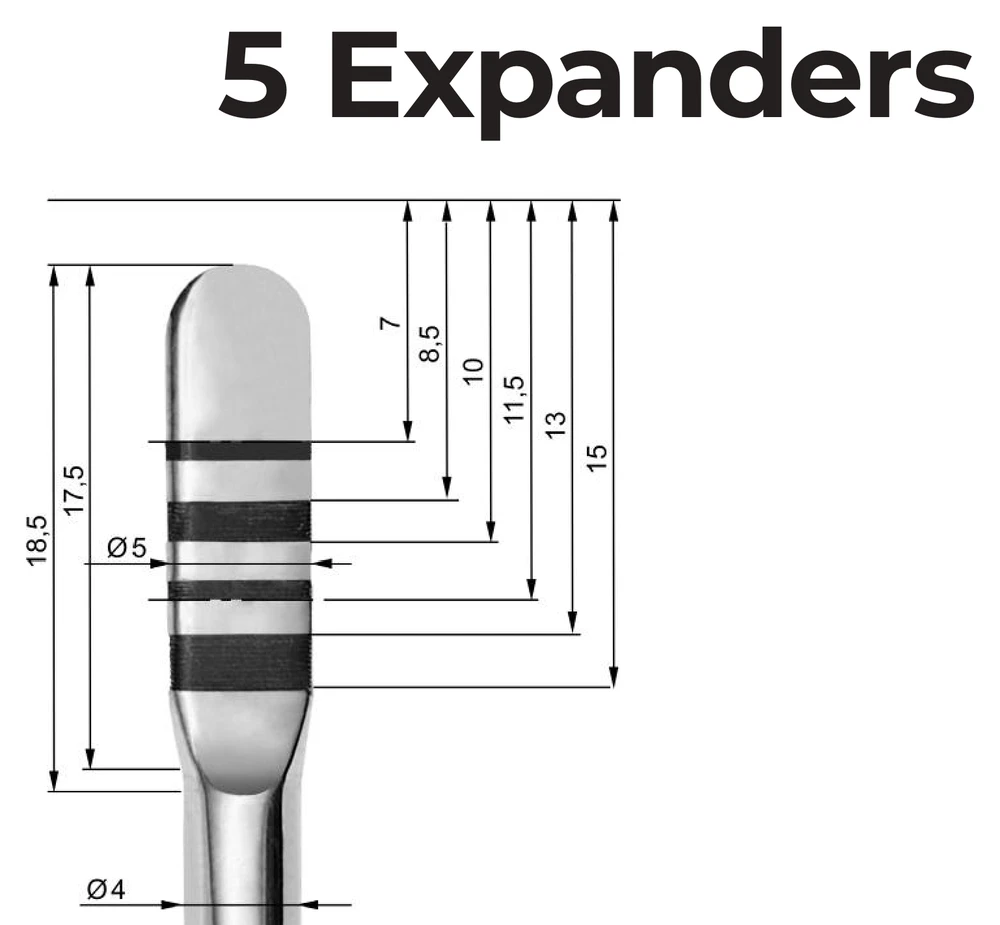 EXP1 - disegno tecnico espansore con quote dimensionali