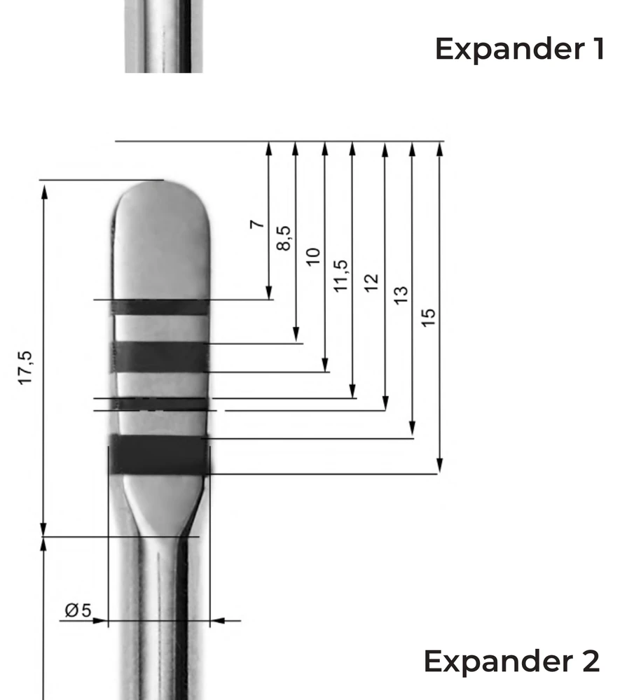 EXP2 - disegno tecnico espansore con quote dimensionali