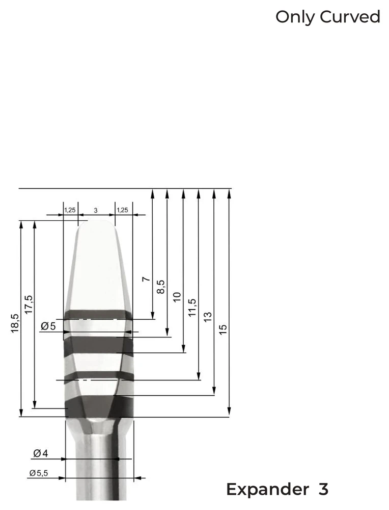 EXP3 - disegno tecnico espansore con quote dimensionali