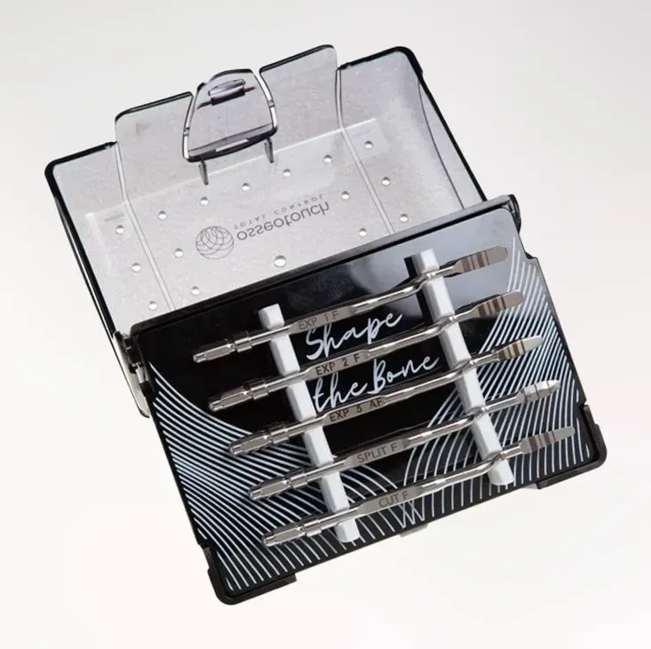 Kit Expander 5 aperto con 5 espansori progressivi per espansione di cresta