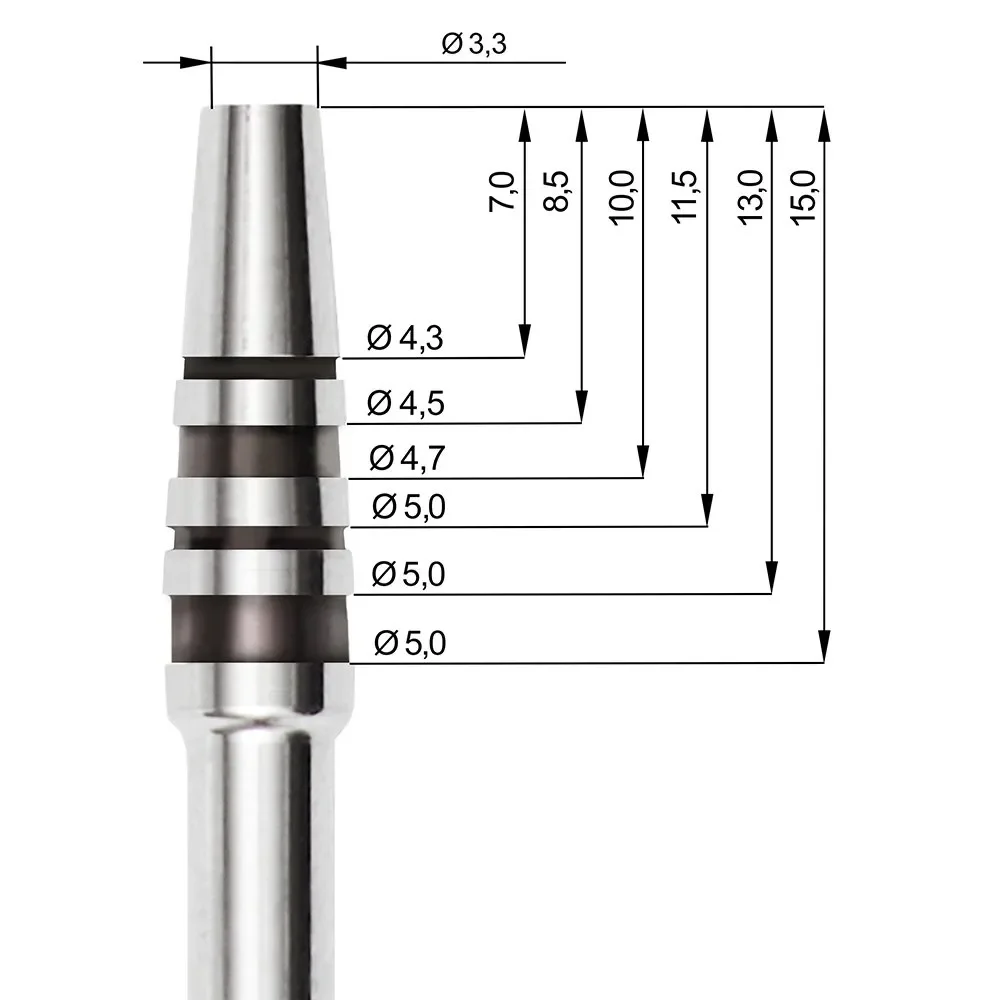 Osteotomo 330 — disegno tecnico con quote