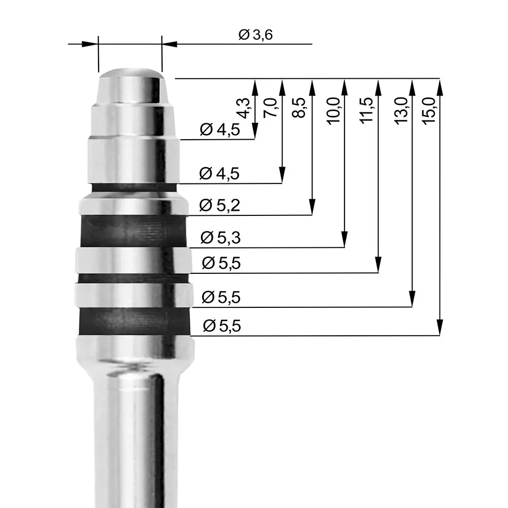 Osteotomo 360 — disegno tecnico con quote