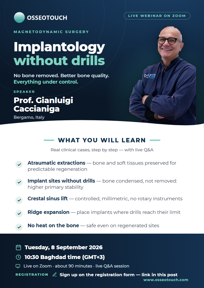 Preview of the Implantology without drills webinar with Prof. Gianluigi Caccianiga