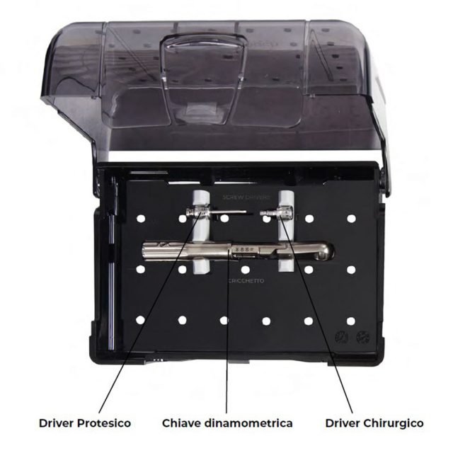 Kit PT-1 vista interna con vaschetta e componenti